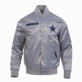 NFL DALLAS COWBOYS SOUVENIR MEN'S SATIN JACKET (GRAY)