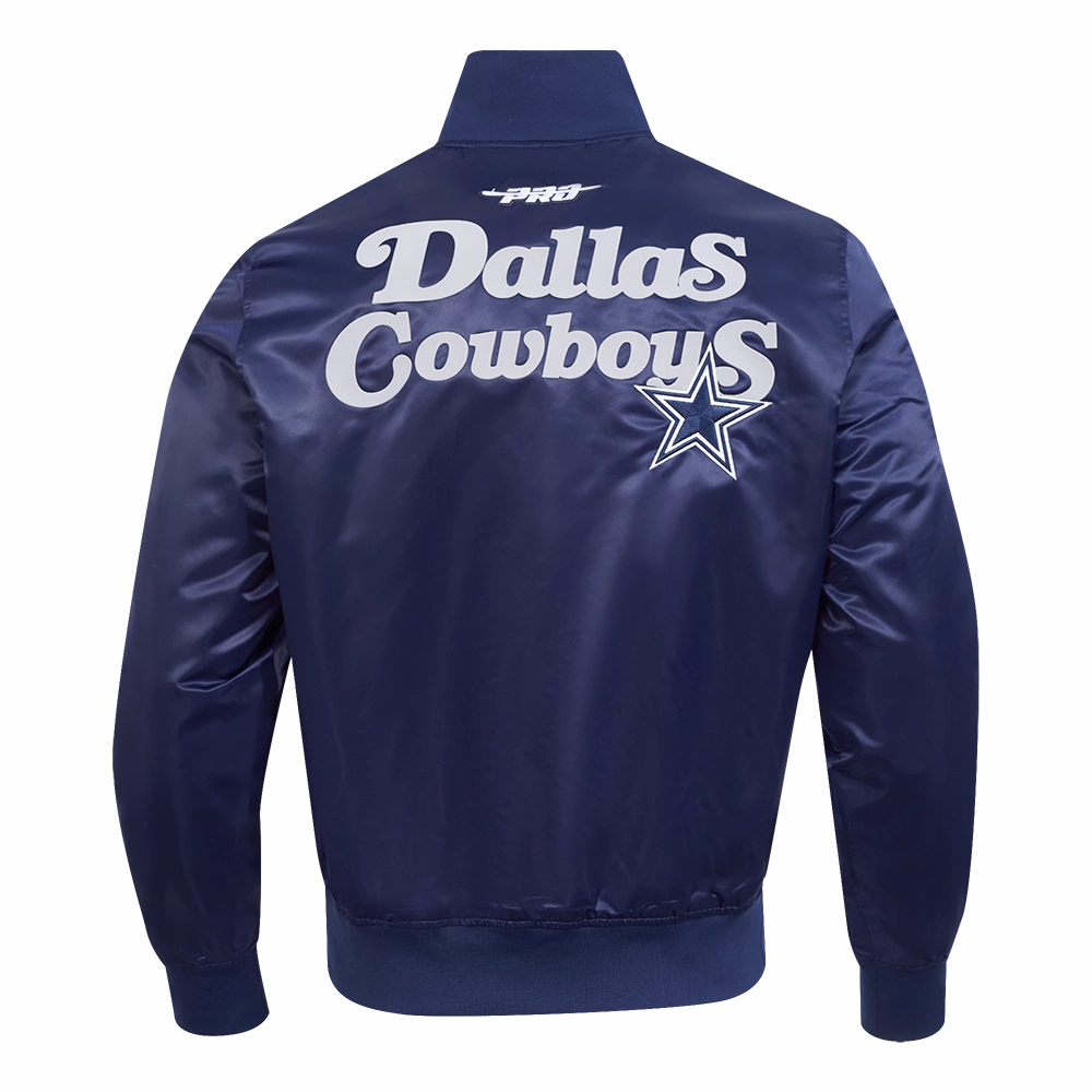 NFL DALLAS COWBOYS SOUVENIR MEN'S SATIN JACKET (NAVY)