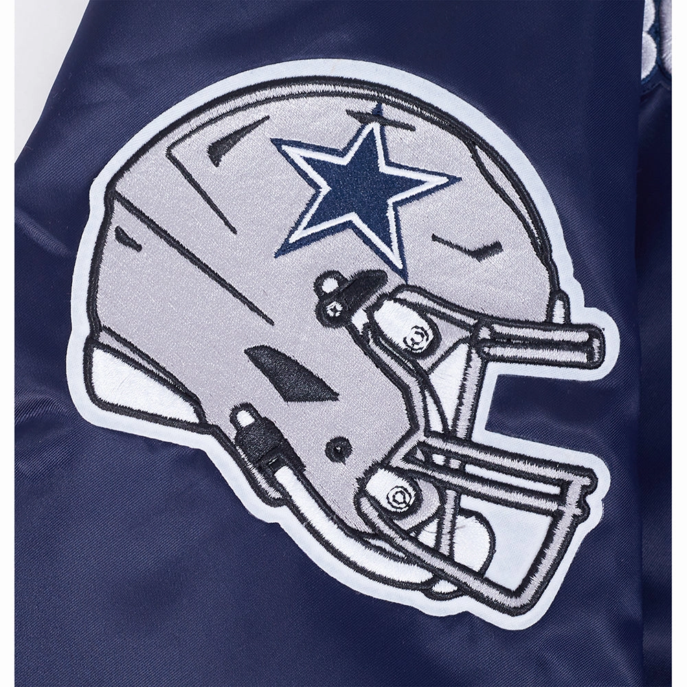 NFL DALLAS COWBOYS SOUVENIR MEN'S SATIN JACKET (NAVY)