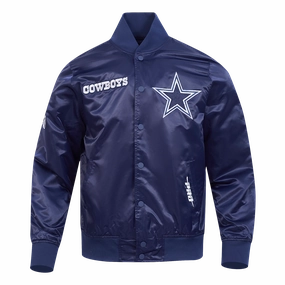 NFL DALLAS COWBOYS SOUVENIR MEN'S SATIN JACKET (NAVY)