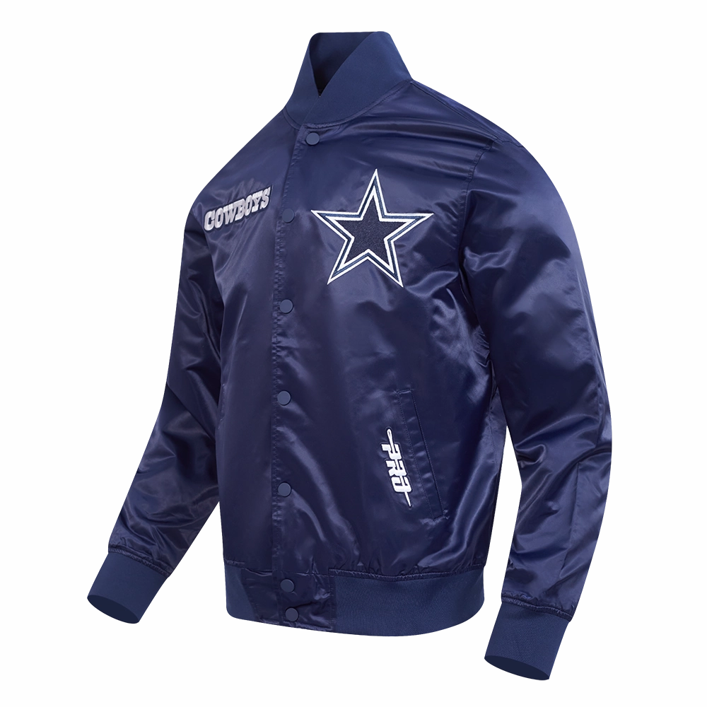 NFL DALLAS COWBOYS SOUVENIR MEN'S SATIN JACKET (NAVY)