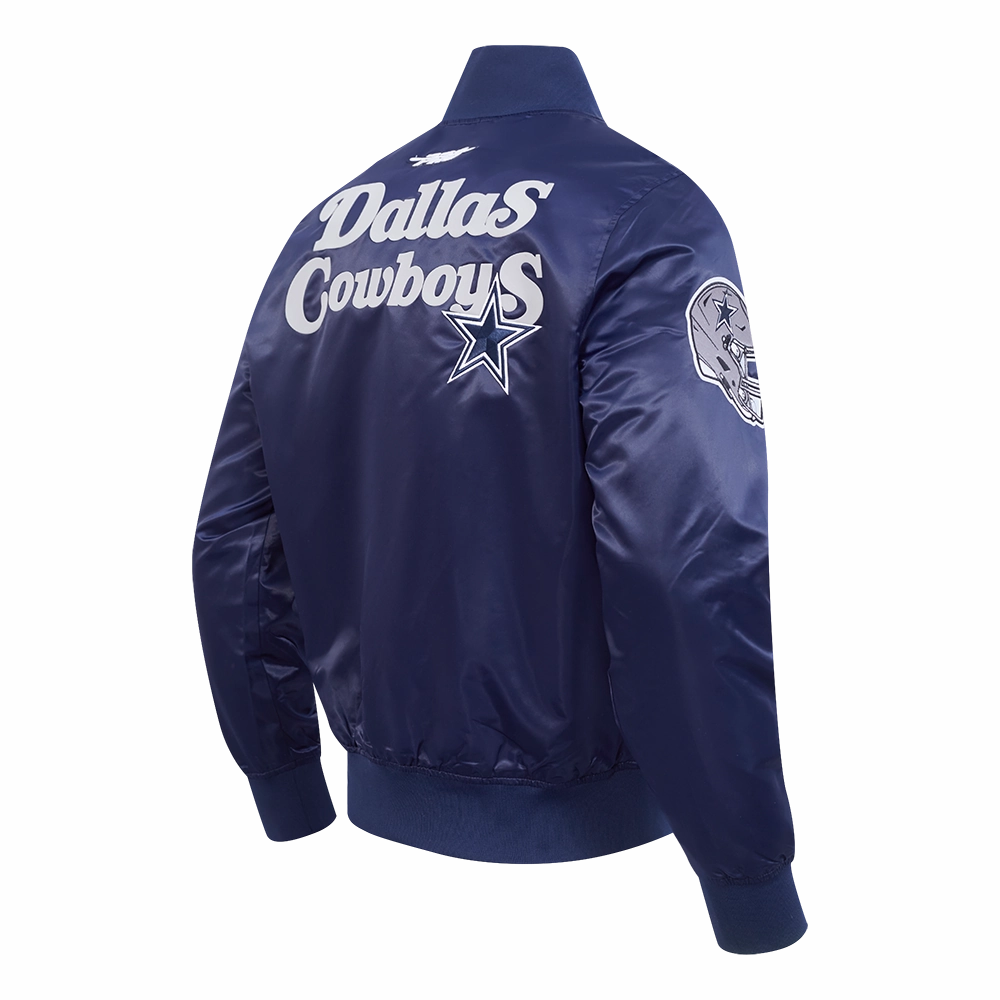 NFL DALLAS COWBOYS SOUVENIR MEN'S SATIN JACKET (NAVY)