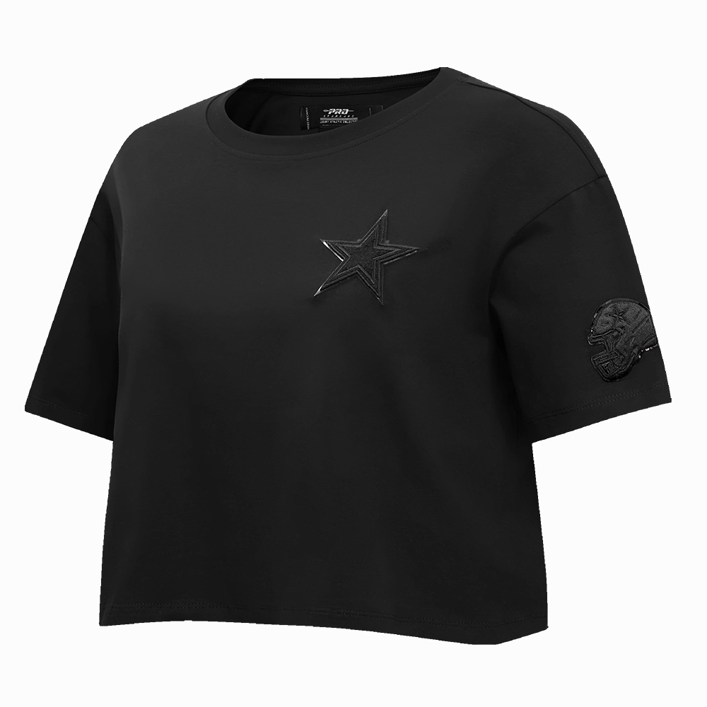NFL DALLAS COWBOYS TRIPLE BLACK WOMEN'S BOXY TEE (TRIPLE BLACK)