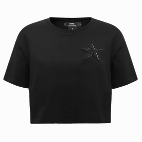 NFL DALLAS COWBOYS TRIPLE BLACK WOMEN'S BOXY TEE (TRIPLE BLACK)