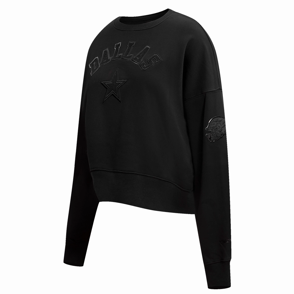 NFL DALLAS COWBOYS TRIPLE BLACK WOMEN'S CREWNECK (TRIPLE BLACK)
