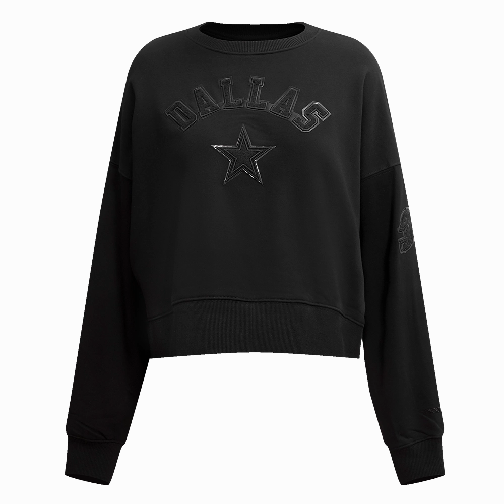 NFL DALLAS COWBOYS TRIPLE BLACK WOMEN'S CREWNECK (TRIPLE BLACK)