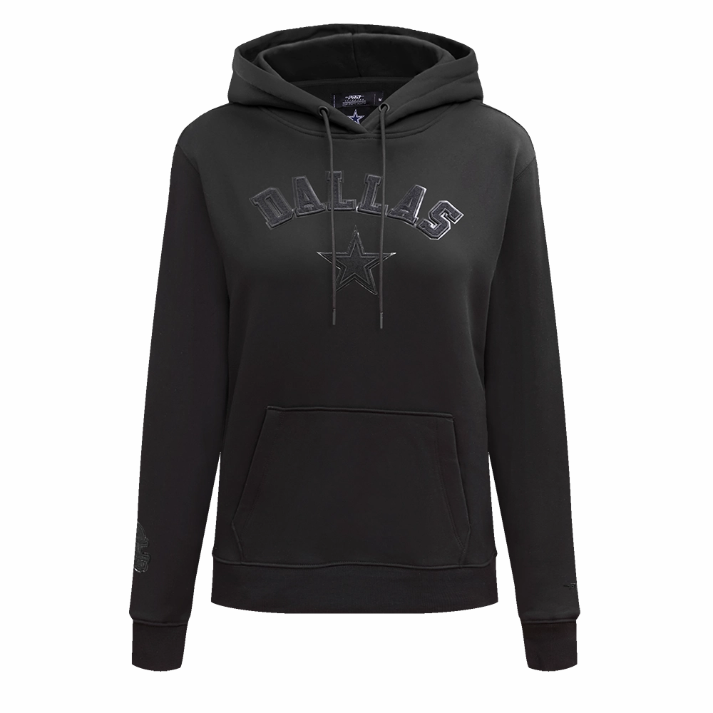 NFL DALLAS COWBOYS TRIPLE BLACK WOMEN'S PULLOVER HOODIE (TRIPLE BLACK)