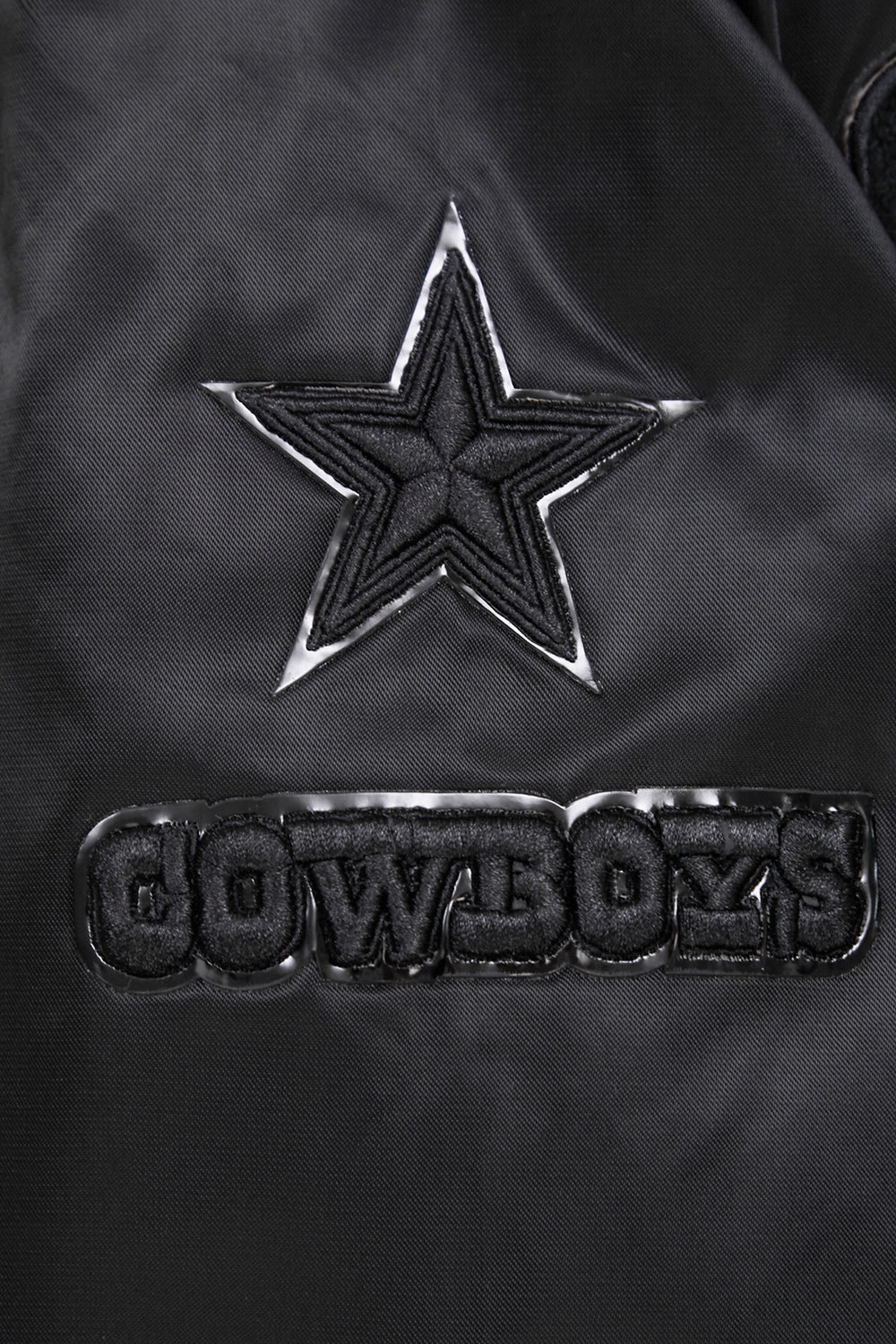 NFL DALLAS COWBOYS TRIPLE BLACK WOMEN'S SATIN JACKET (TRIPLE BLACK WOMEN'S)