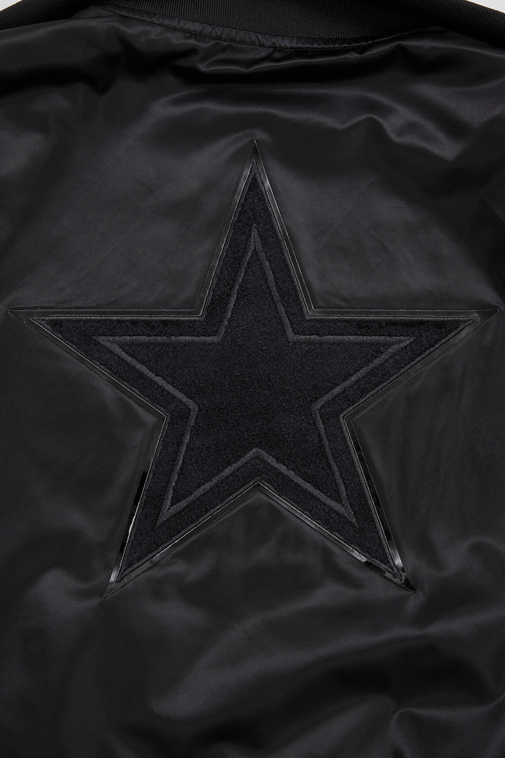 NFL DALLAS COWBOYS TRIPLE BLACK WOMEN'S SATIN JACKET (TRIPLE BLACK WOMEN'S)