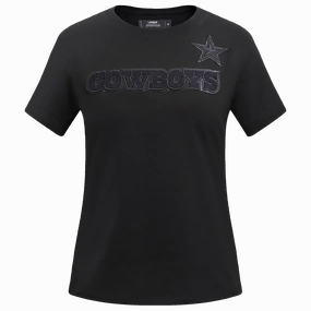 NFL DALLAS COWBOYS TRIPLE BLACK WOMEN'S SLIM FIT TEE (TRIPLE BLACK)