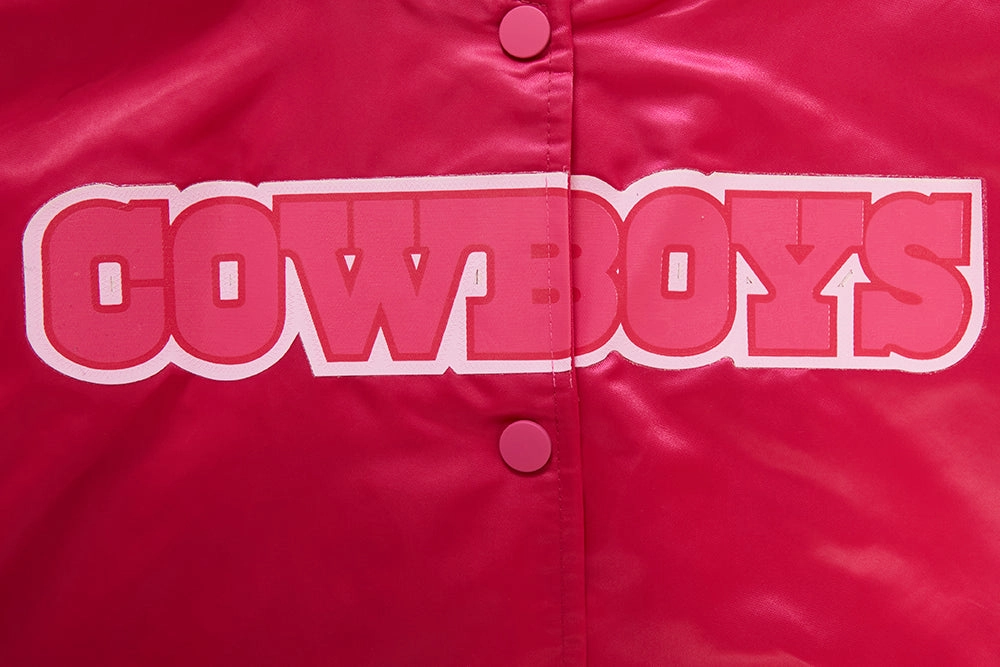 NFL DALLAS COWBOYS TRIPLE PINK WOMEN'S SATIN JACKET (BEETROOT PURPLE)