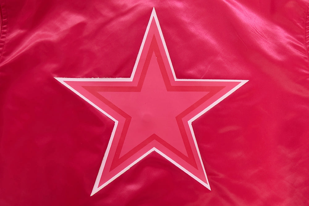 NFL DALLAS COWBOYS TRIPLE PINK WOMEN'S SATIN JACKET (BEETROOT PURPLE)