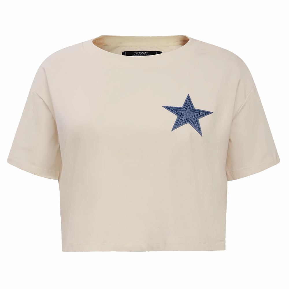NFL DALLAS COWBOYS VARSITY BLUES WOMEN'S BOXY TEE (LINEN)