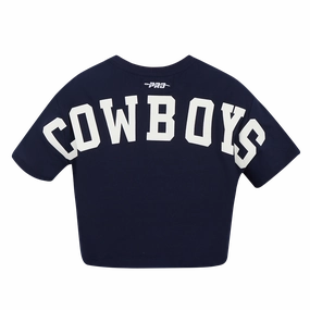 NFL DALLAS COWBOYS WINGSPAN WOMEN'S SINGLE JERSEY BOXY TEE (MIDNIGHT NAVY)