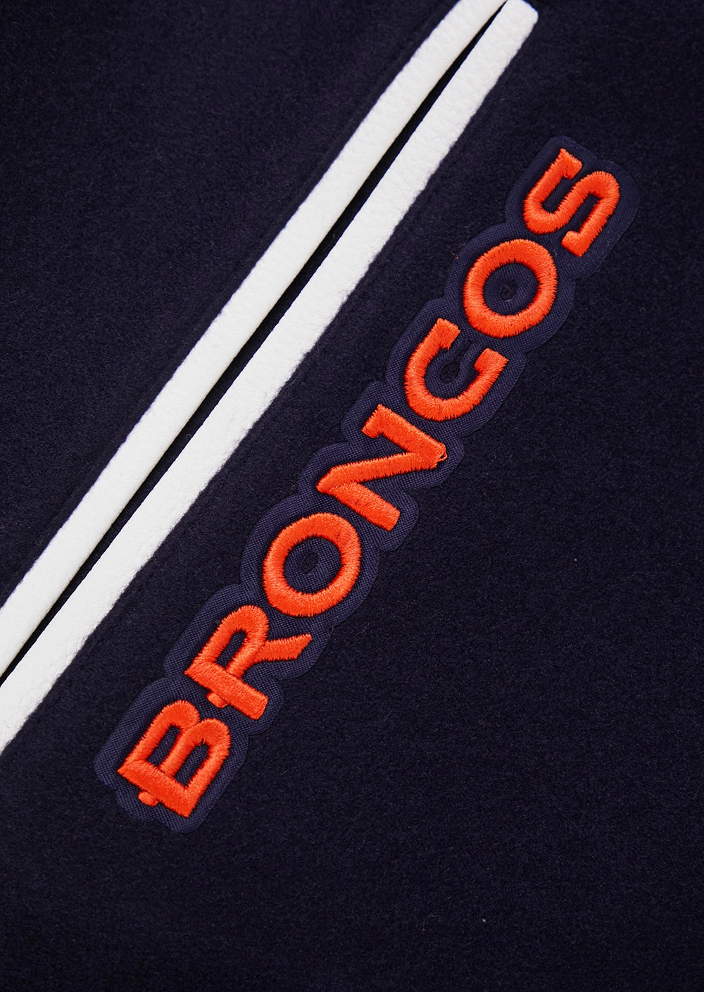 NFL DENVER BRONCOS CLASSIC MEN'S WOOL VARSITY JACKET (MIDNIGHT NAVY/WHITE)