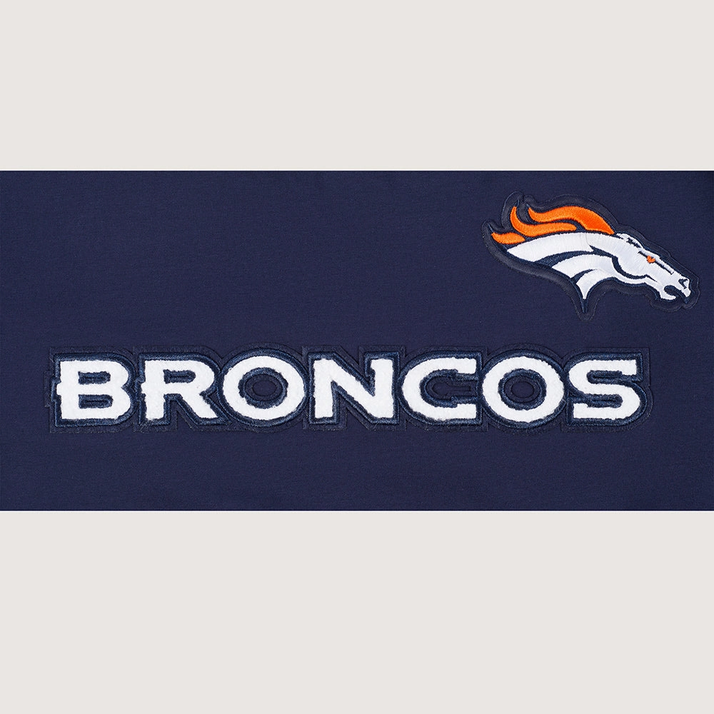 NFL DENVER BRONCOS CLASSIC SHORT SLEEVE WOMEN'S SINGLE JERSEY SLIM FIT TEE (MIDNIGHT NAVY)
