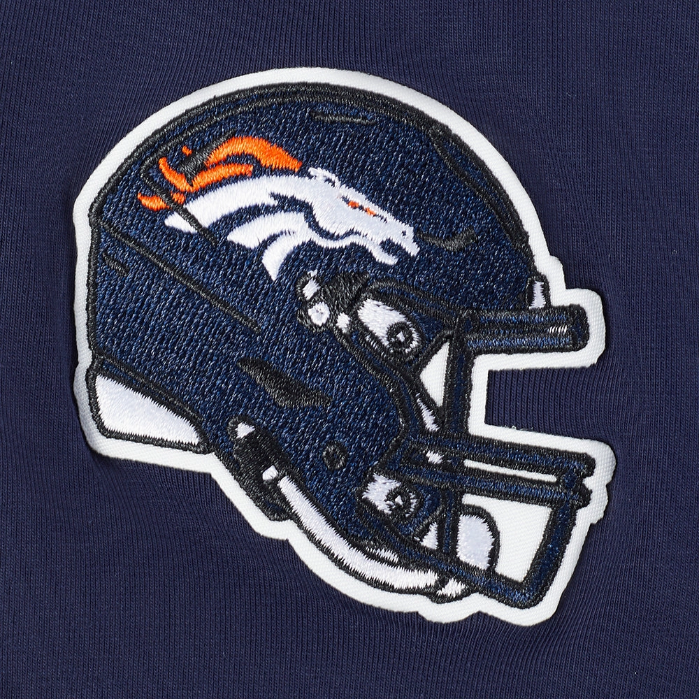 NFL DENVER BRONCOS CLASSIC SHORT SLEEVE WOMEN'S SINGLE JERSEY SLIM FIT TEE (MIDNIGHT NAVY)