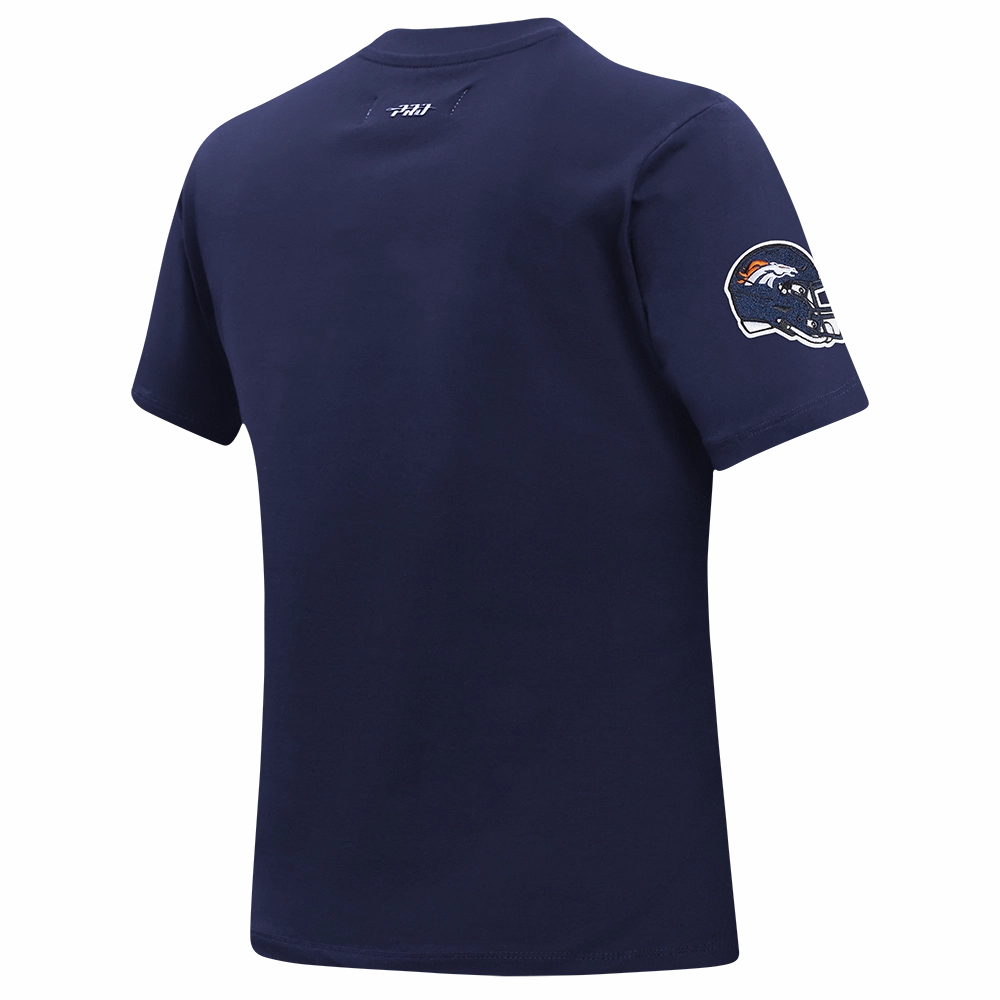 NFL DENVER BRONCOS CLASSIC SHORT SLEEVE WOMEN'S SINGLE JERSEY SLIM FIT TEE (MIDNIGHT NAVY)