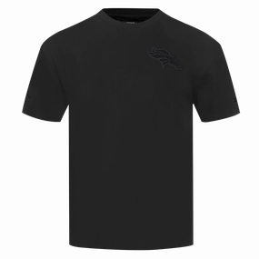 NFL DENVER BRONCOS NEUTRAL MEN'S COTTON JERSEY DROP SHOULDER TEE (BLACK)