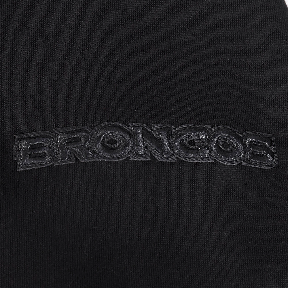 NFL DENVER BRONCOS NEUTRAL MEN'S DROP SHOULDER FLEECE PULLOVER HOODIE (BLACK)