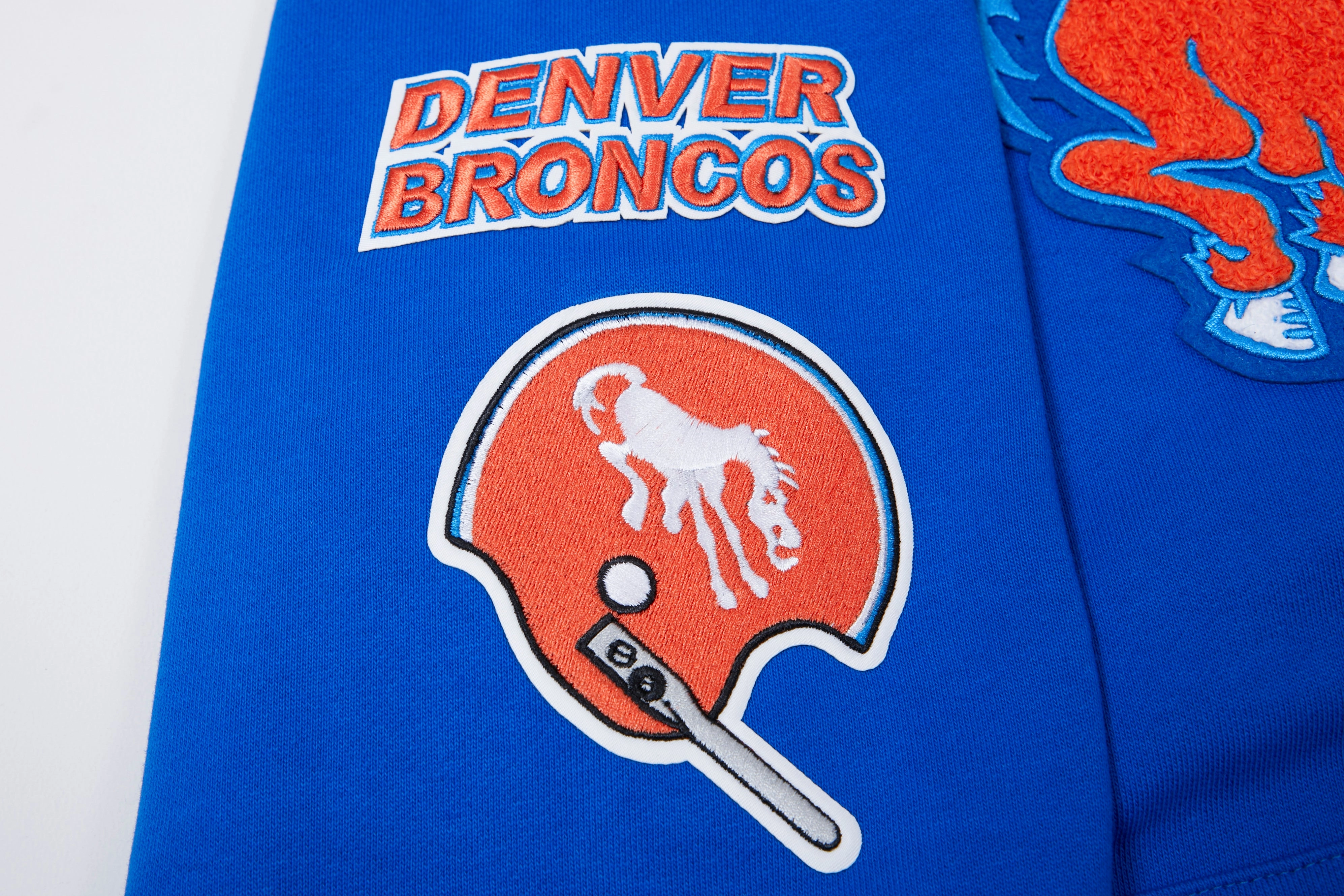 NFL DENVER BRONCOS RETRO CLASSIC MEN'S PULLOVER HOODIE (ROYAL BLUE/ORANGE)