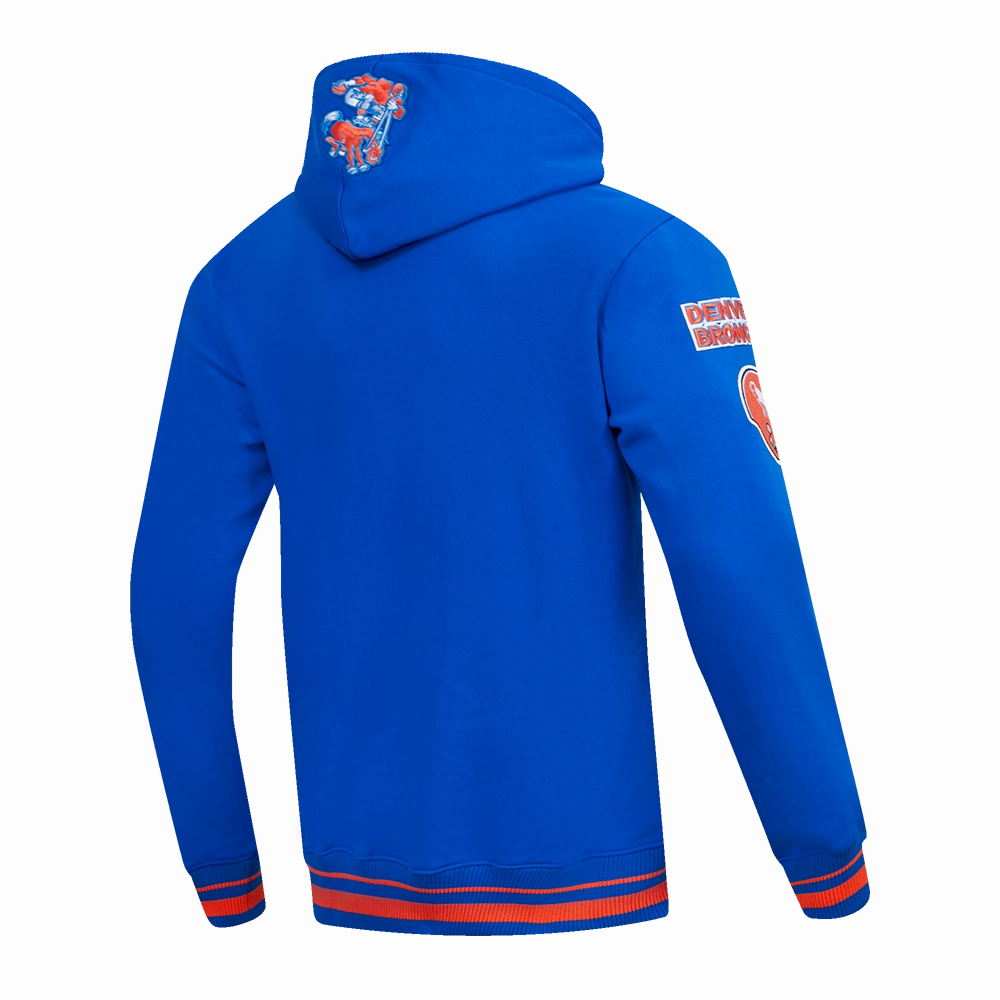 NFL DENVER BRONCOS RETRO CLASSIC MEN'S PULLOVER HOODIE (ROYAL BLUE/ORANGE)