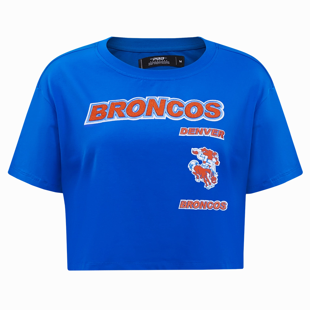 NFL DENVER BRONCOS RETRO CLASSIC WOMEN'S BOXY TEE (ROYAL BLUE)