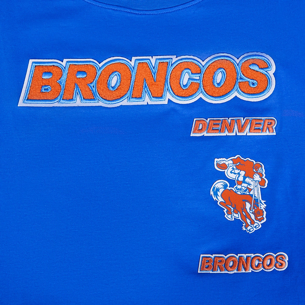 NFL DENVER BRONCOS RETRO CLASSIC WOMEN'S BOXY TEE (ROYAL BLUE)