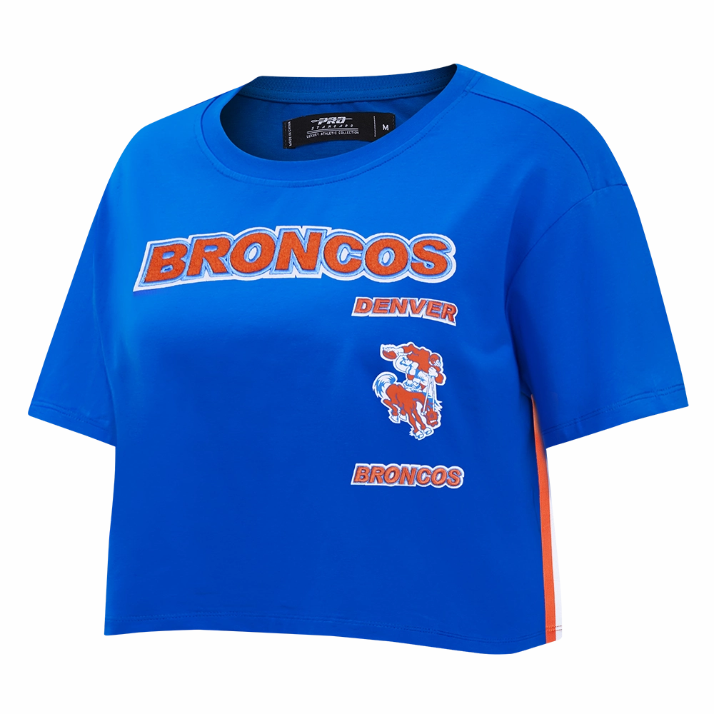 NFL DENVER BRONCOS RETRO CLASSIC WOMEN'S BOXY TEE (ROYAL BLUE)