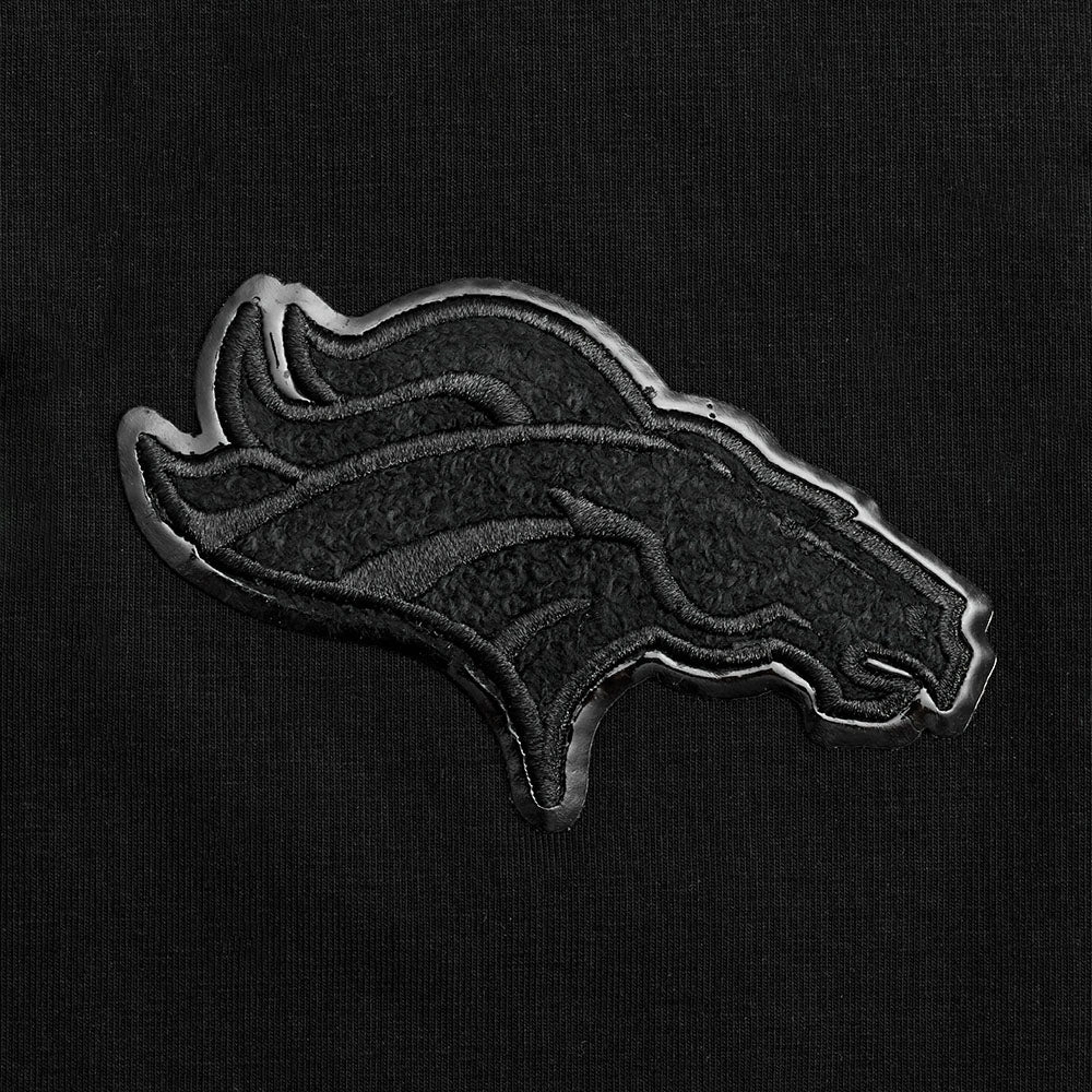 NFL DENVER BRONCOS TRIPLE BLACK WOMEN'S SINGLE JERSEY BOXY TEE (TRIPLE BLACK WOMEN'S)