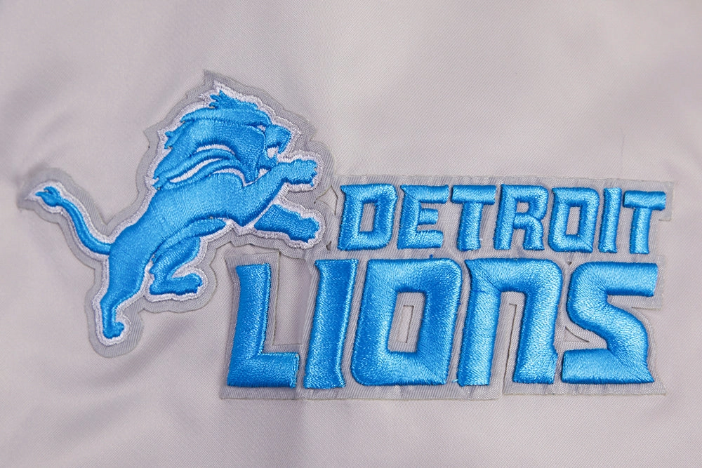 NFL DETROIT LIONS BIG LOGO MEN'S SATIN JACKET (SILVER)