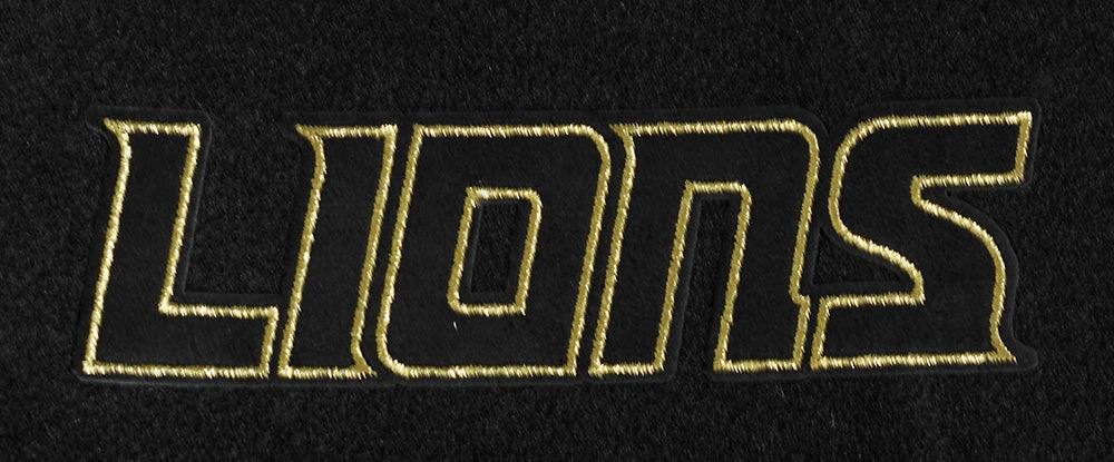 NFL DETROIT LIONS BLACK & GOLD MEN'S WOOL VARSITY JACKET (JET BLACK)