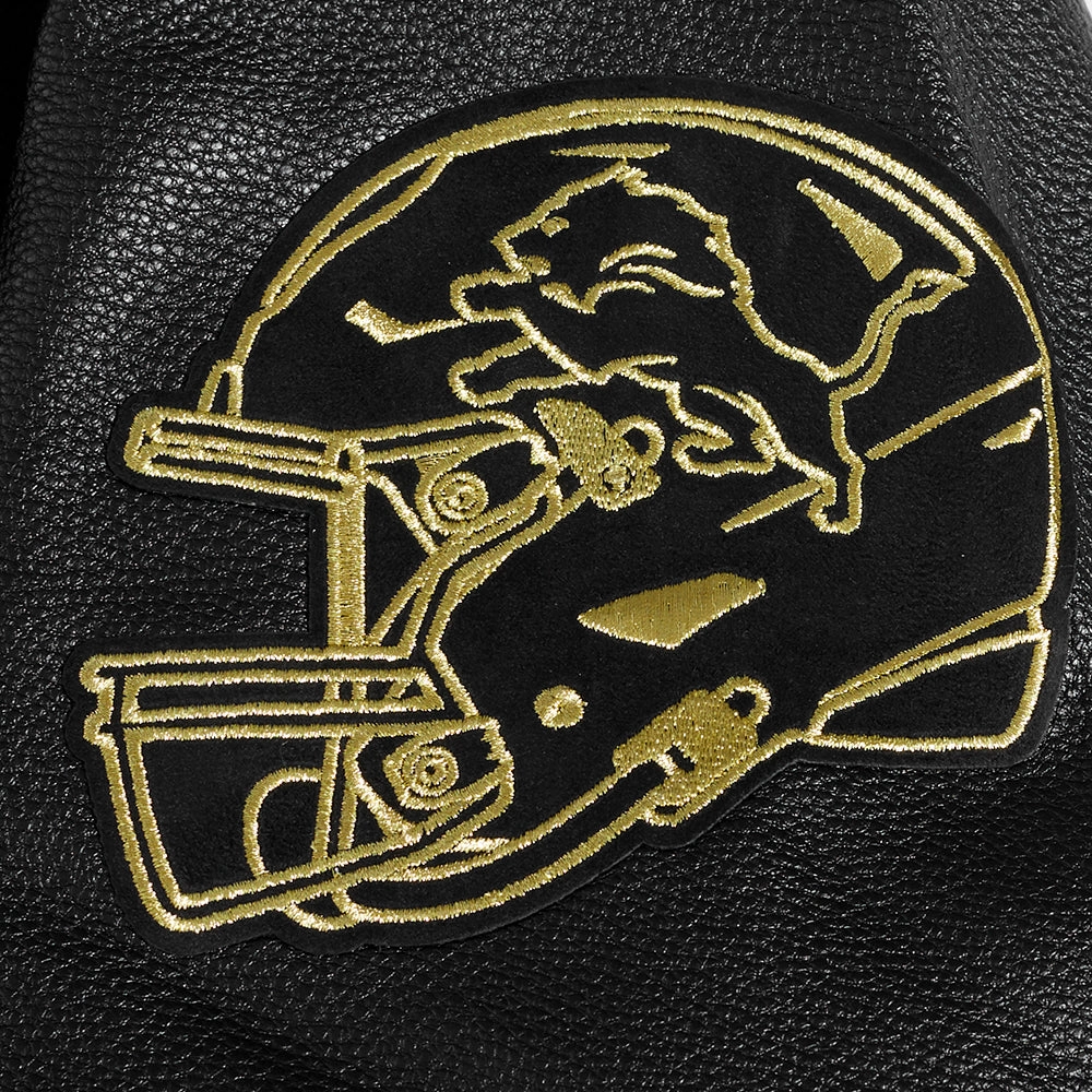 NFL DETROIT LIONS BLACK & GOLD MEN'S WOOL VARSITY JACKET (JET BLACK)
