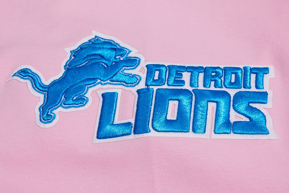 NFL DETROIT LIONS CLASSIC CHENILLE MEN'S PULLOVER HOODIE (PINK)