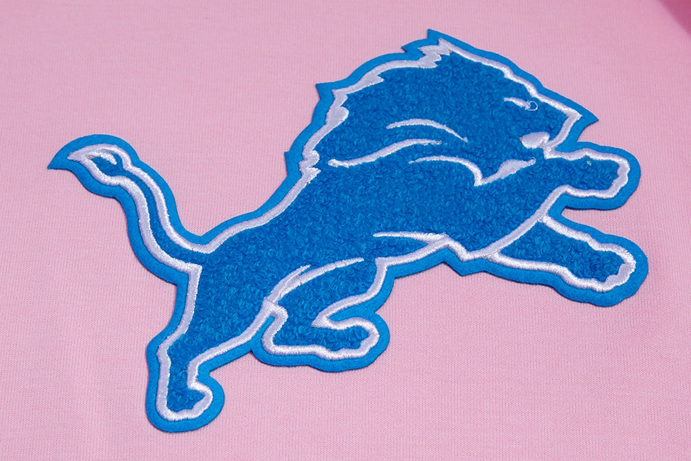 NFL DETROIT LIONS CLASSIC CHENILLE MEN'S PULLOVER HOODIE (PINK)