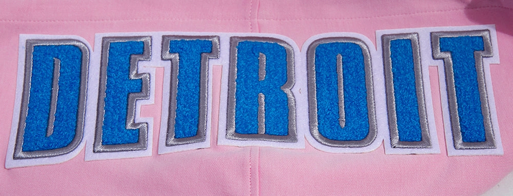 NFL DETROIT LIONS CLASSIC CHENILLE MEN'S PULLOVER HOODIE (PINK)
