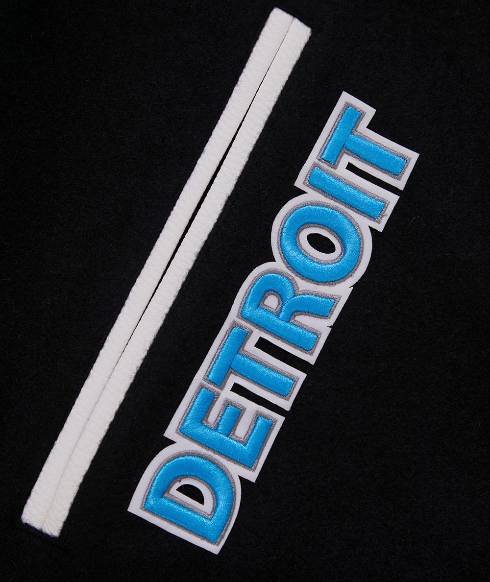 NFL DETROIT LIONS CLASSIC MEN'S WOOL VARSITY JACKET (BLACK/WHITE)