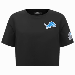 NFL DETROIT LIONS CLASSIC WOMEN'S BOXY TEE (BLACK)