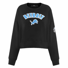 NFL DETROIT LIONS CLASSIC WOMEN'S CREWNECK (BLACK)