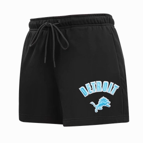 NFL DETROIT LIONS CLASSIC WOMEN'S FLEECE SHORT (BLACK)