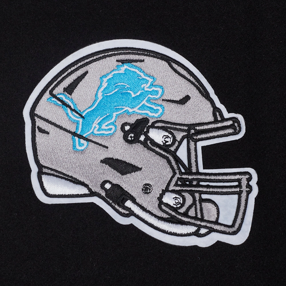 NFL DETROIT LIONS CLASSIC WOMEN'S WOOL VARSITY JACKET (BLACK/WHITE)