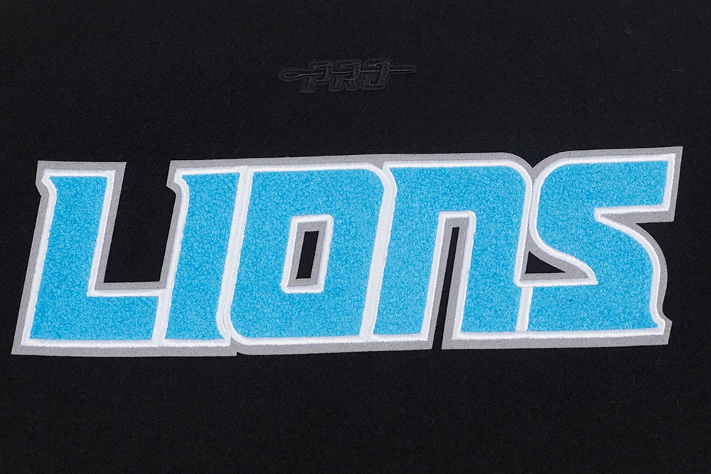 NFL DETROIT LIONS CLASSIC WOMEN'S WOOL VARSITY JACKET (BLACK/WHITE)