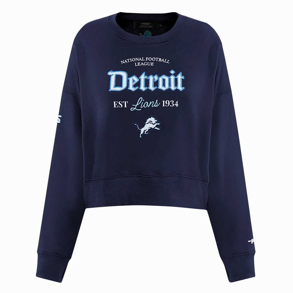 NFL DETROIT LIONS COUNTRY CLUB WOMEN'S DOUBLE KNIT CREWNECK (MIDNIGHT NAVY)