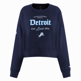 NFL DETROIT LIONS COUNTRY CLUB WOMEN'S DOUBLE KNIT CREWNECK (MIDNIGHT NAVY)