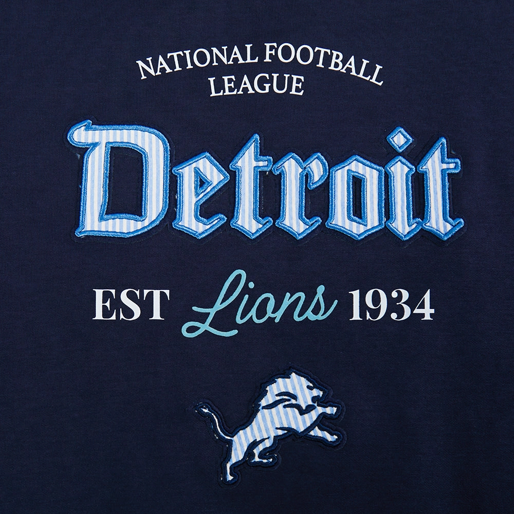 NFL DETROIT LIONS COUNTRY CLUB WOMEN'S DOUBLE KNIT CREWNECK (MIDNIGHT NAVY)