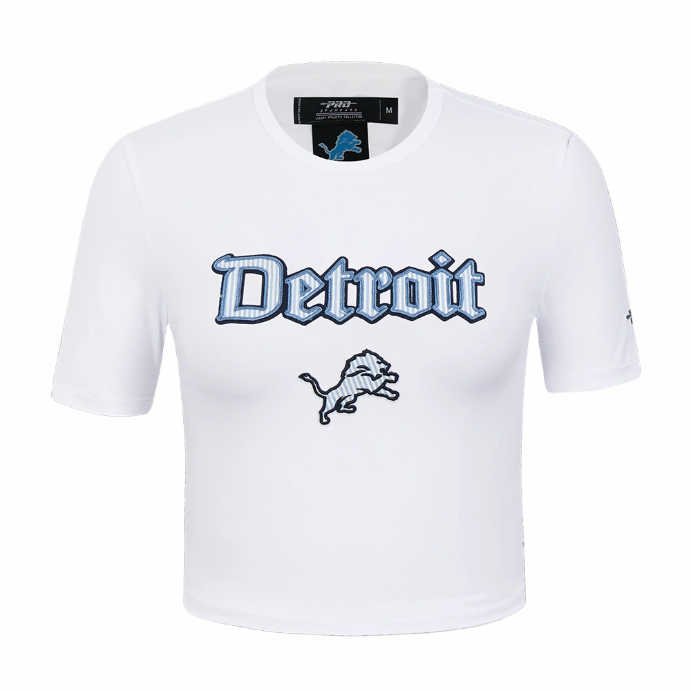 NFL DETROIT LIONS COUNTRY CLUB WOMEN'S MIDRIFF TEE (WHITE)