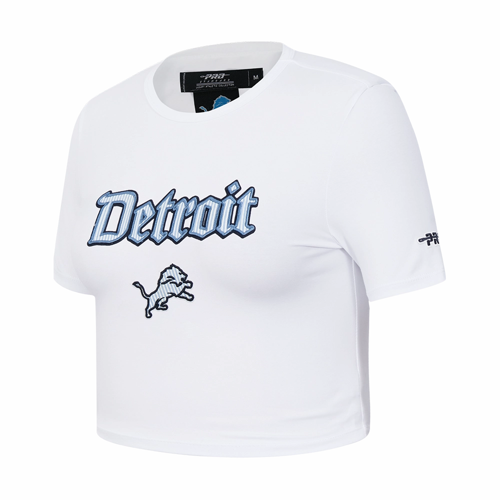 NFL DETROIT LIONS COUNTRY CLUB WOMEN'S MIDRIFF TEE (WHITE)