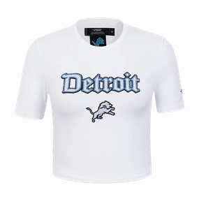 NFL DETROIT LIONS COUNTRY CLUB WOMEN'S MIDRIFF TEE (WHITE)