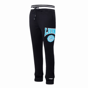NFL DETROIT LIONS CREST EMBLEM RIB FLEECE SWEATPANT (BLACK)