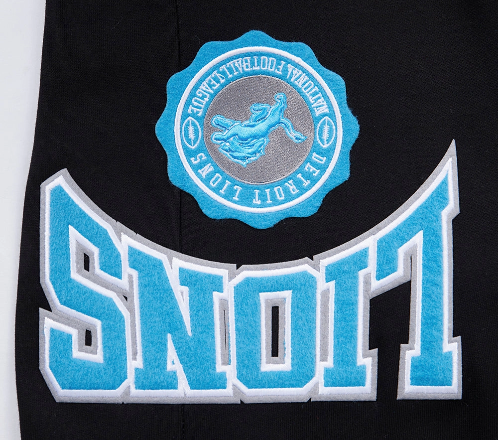 NFL DETROIT LIONS CREST EMBLEM RIB FLEECE SWEATPANT (BLACK)